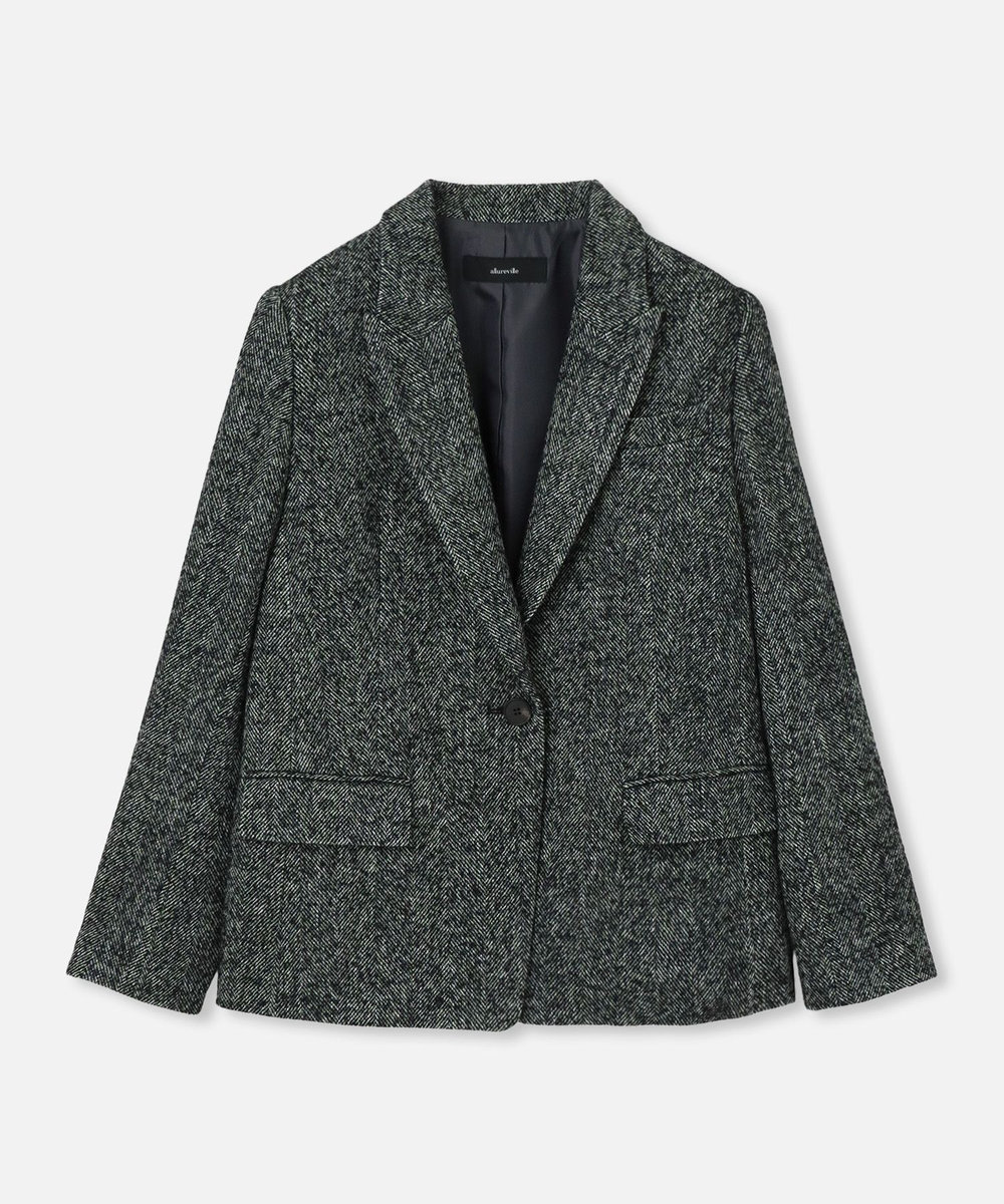 ◇ ヘリンボンツイードテーラードジャケット|allureville OFFICIAL