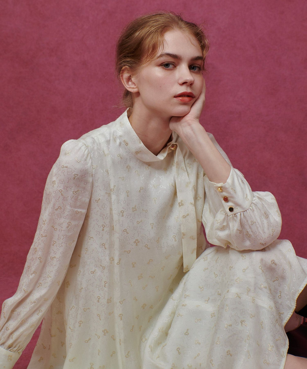 LOULOU WILLOUGHBY】KEYジャガードフレアワンピース|allureville