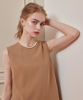 LOULOU WILLOUGHBY】パールネックレス付きフリルブラウス|allureville