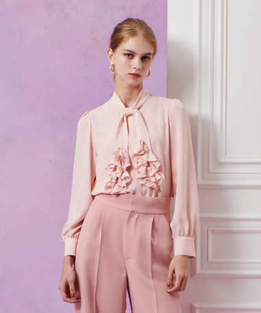 LOULOU WILLOUGHBY】ペタルフリルボウタイブラウス|allureville