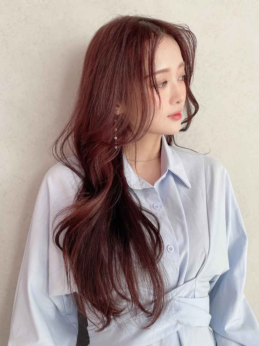 韓国くびれヘア_チェリーブラウンフェミニンロング_9377 | ALBUM HAIR