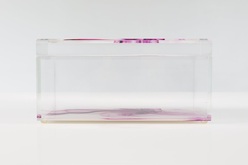 AVF Acrylic Treasure Box in Magenta Smoke | Lucite Storage Organizer