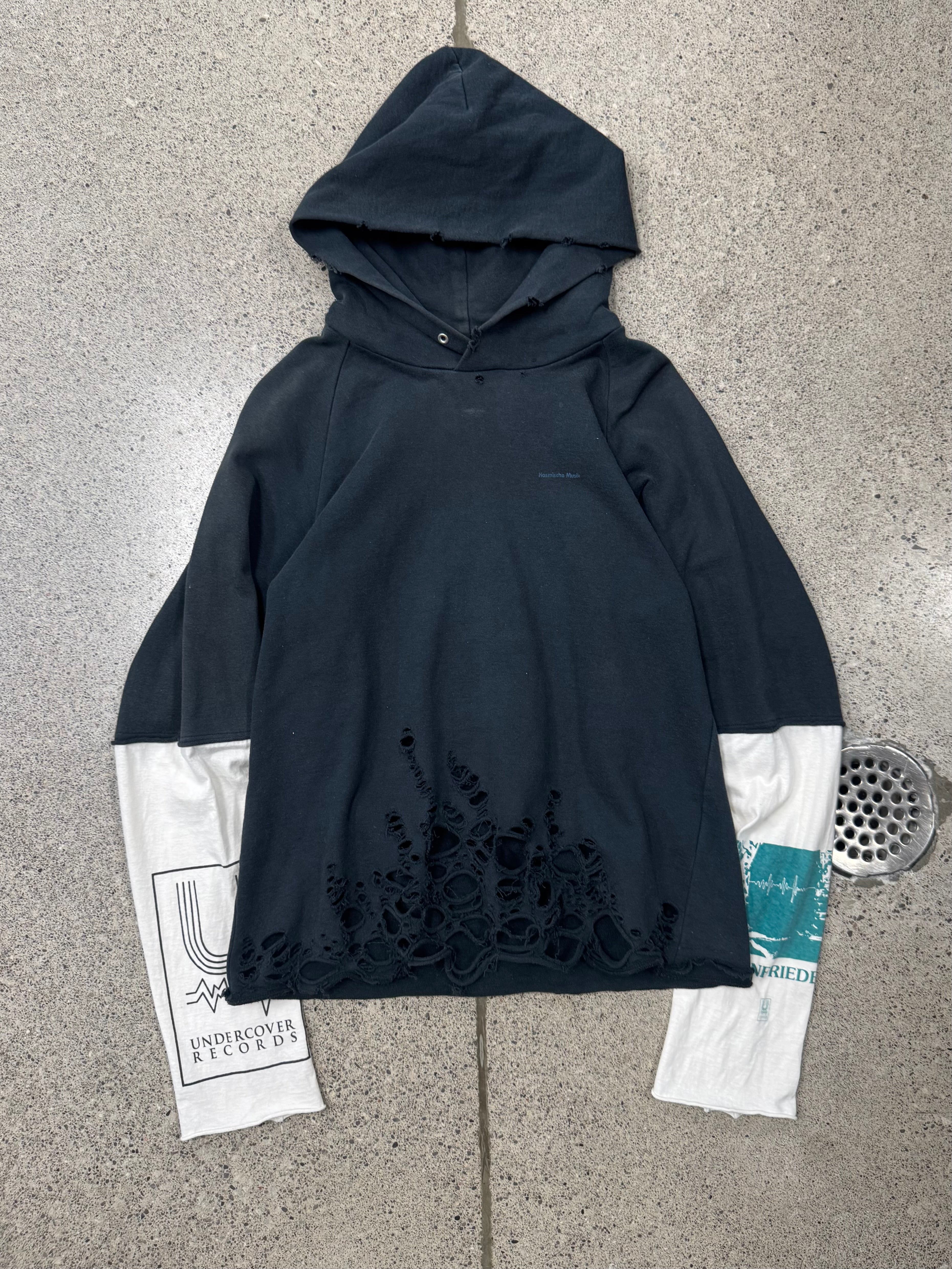 SS2006 Undercover 'Klaus' Thrash Distressed Hybrid Hoodie – Alex