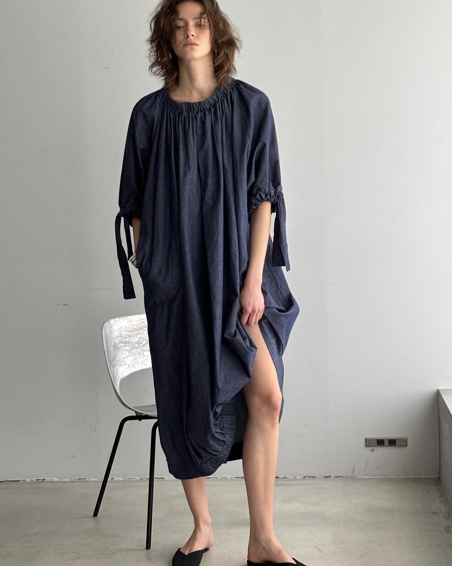 gather blouse denim – ALLLOU