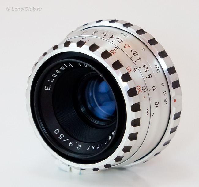 The E. Ludwig Meritar 50 mm f/ 2.9 Lens. Specs. MTF Charts. User