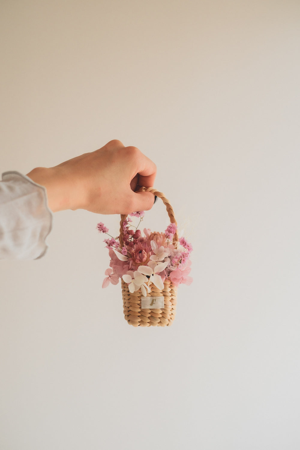 Flower BAG No.3 ／スクエアカゴバッグ フェリークピンク／ドライ