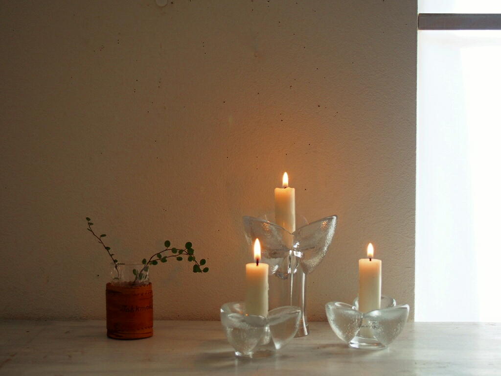 北欧ヴィンテージガラス KOSTA BODA Tulip クリスタルのキャンドル