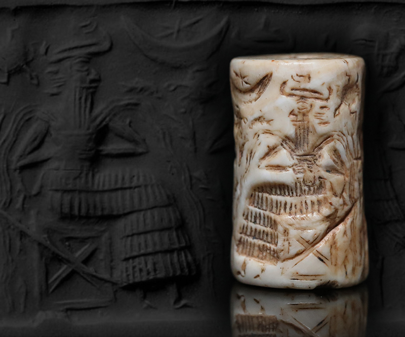 円筒印章 古代 メソポタミア文明 ヒッポカンポス 海馬 霊獣 スタンプ