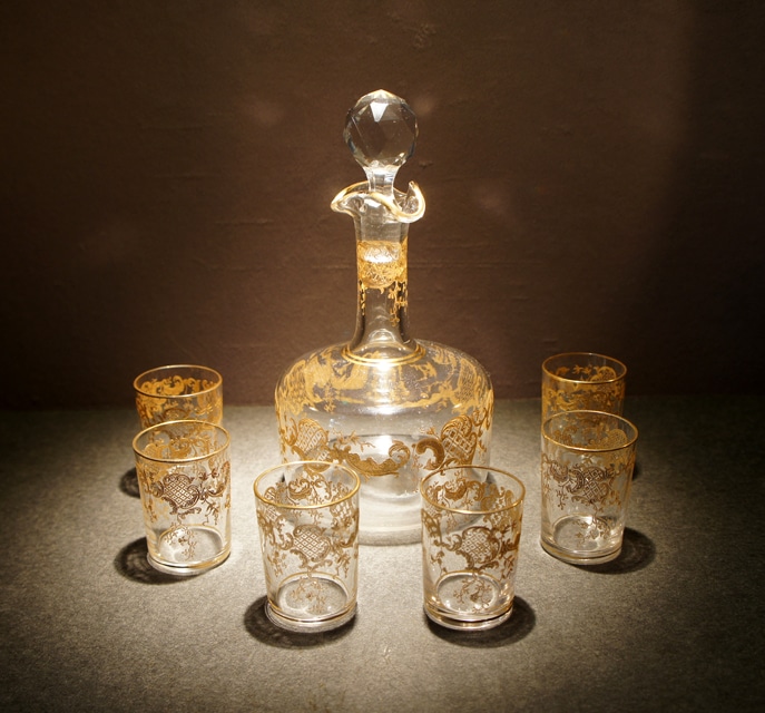 サンルイ「Saint Louis 金彩装飾 リキュールセット」《アンティック