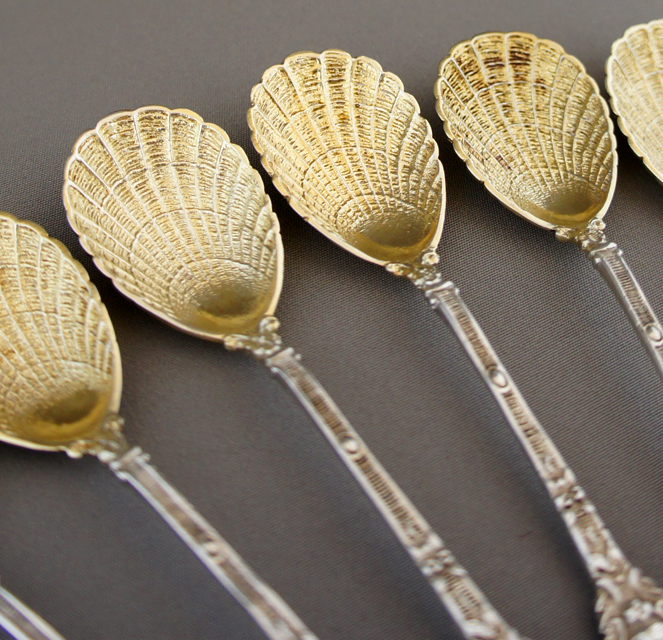 1900年「シェル型コーヒースプーン6本セット」《アンティックかとう》