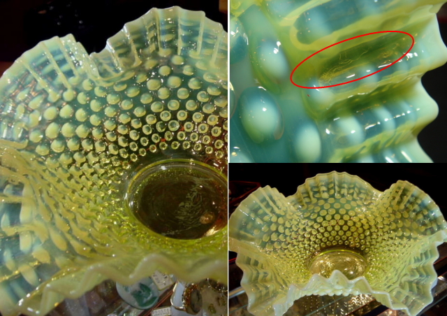 フェントン社 ホブネイル トパーズオパールセント（ウランガラス