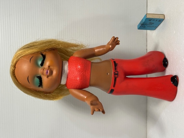 大きい☆昭和レトロ☆70年代ファッション☆女の子☆ソフビ人形 大