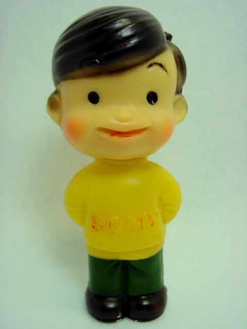 初代 SONY ソニー坊や ソフビ人形 10．2cm 当時物 企業物 非売品