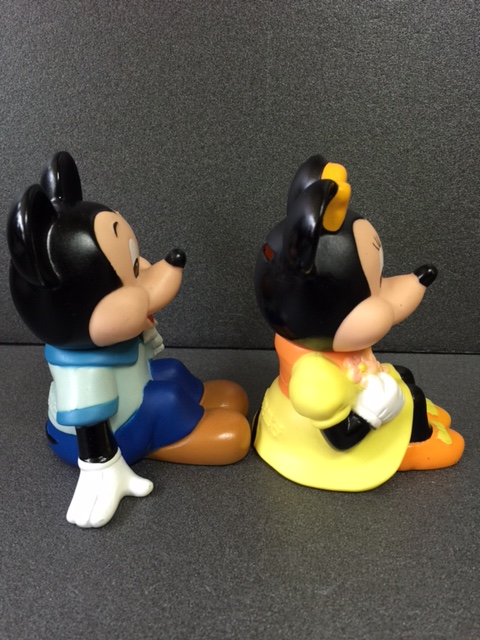 2体セット☆三菱銀行 ミッキーマウス・ミニー ソフビ人形 貯金箱 10