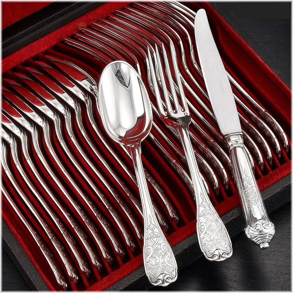 ピュイフォルカ】 純銀 フォーク2本「アール・ヌーヴォーの華／アイリス」