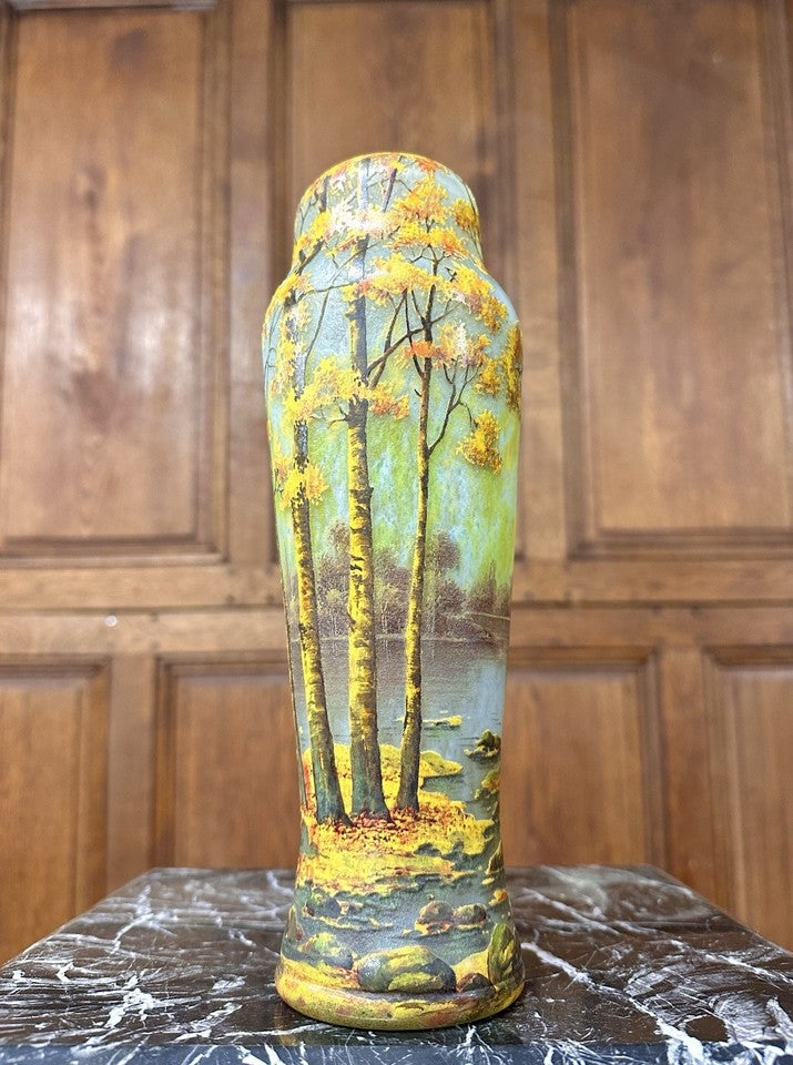 ドーム兄弟（ドームナンシー）秋の風景描かれた花瓶– アンティーク