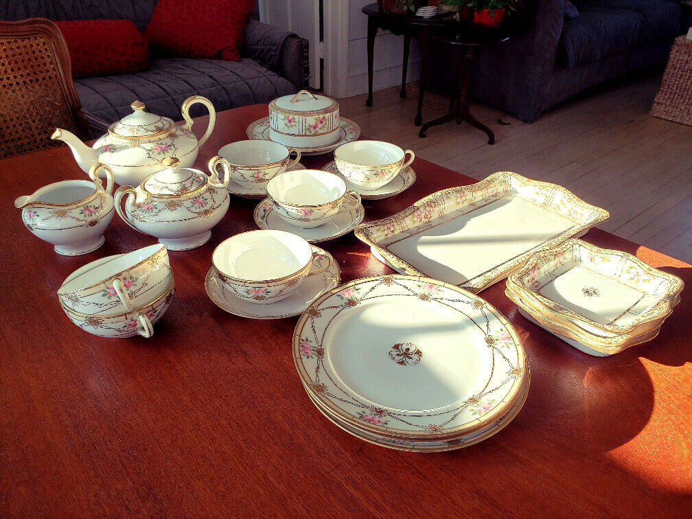 オールドノリタケ 手描き盛り上げ Nippon モリムラ 磁器ティーセット