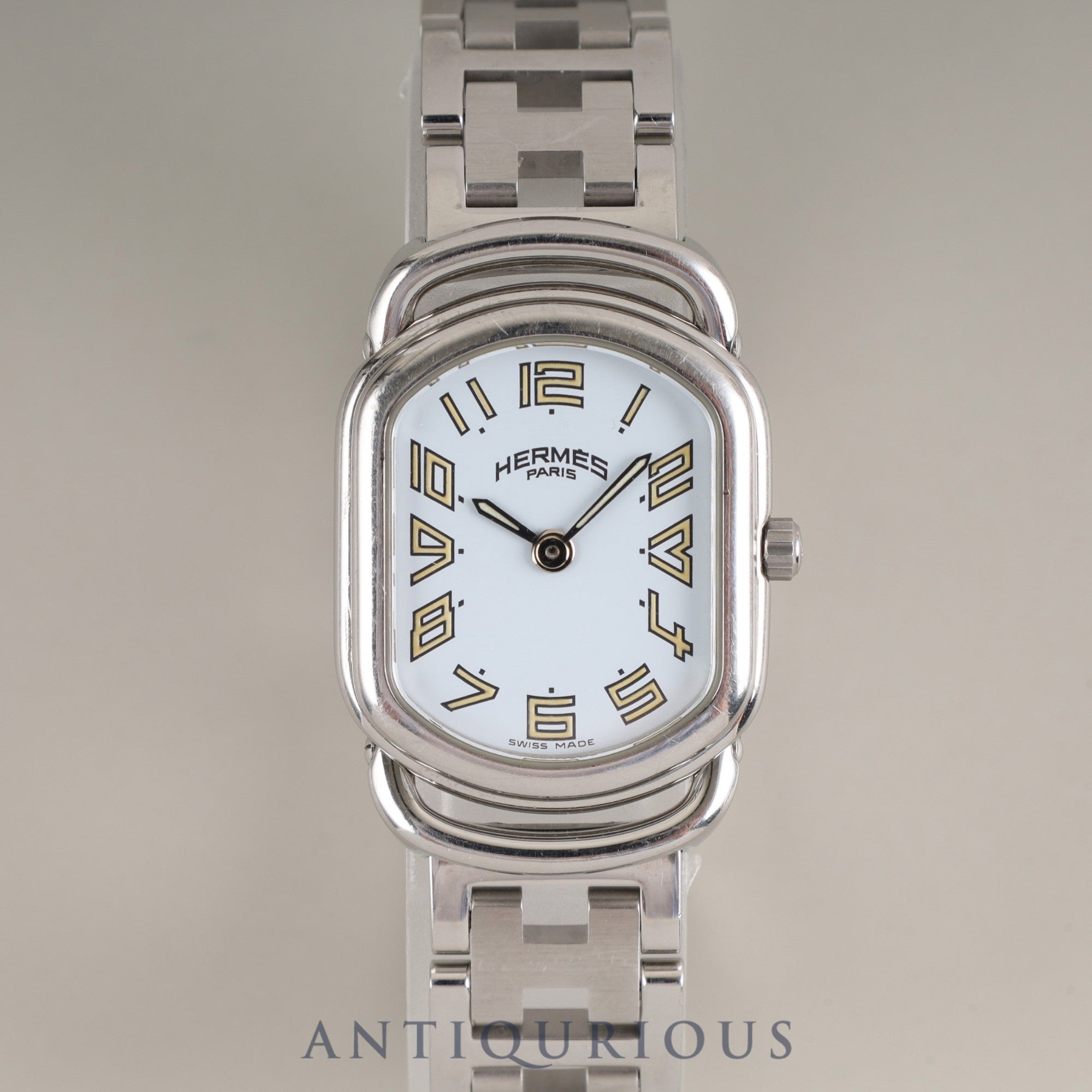 エルメス ラリー RA1.210 クォーツ Cal.976.001 SS SS ホワイト文字盤