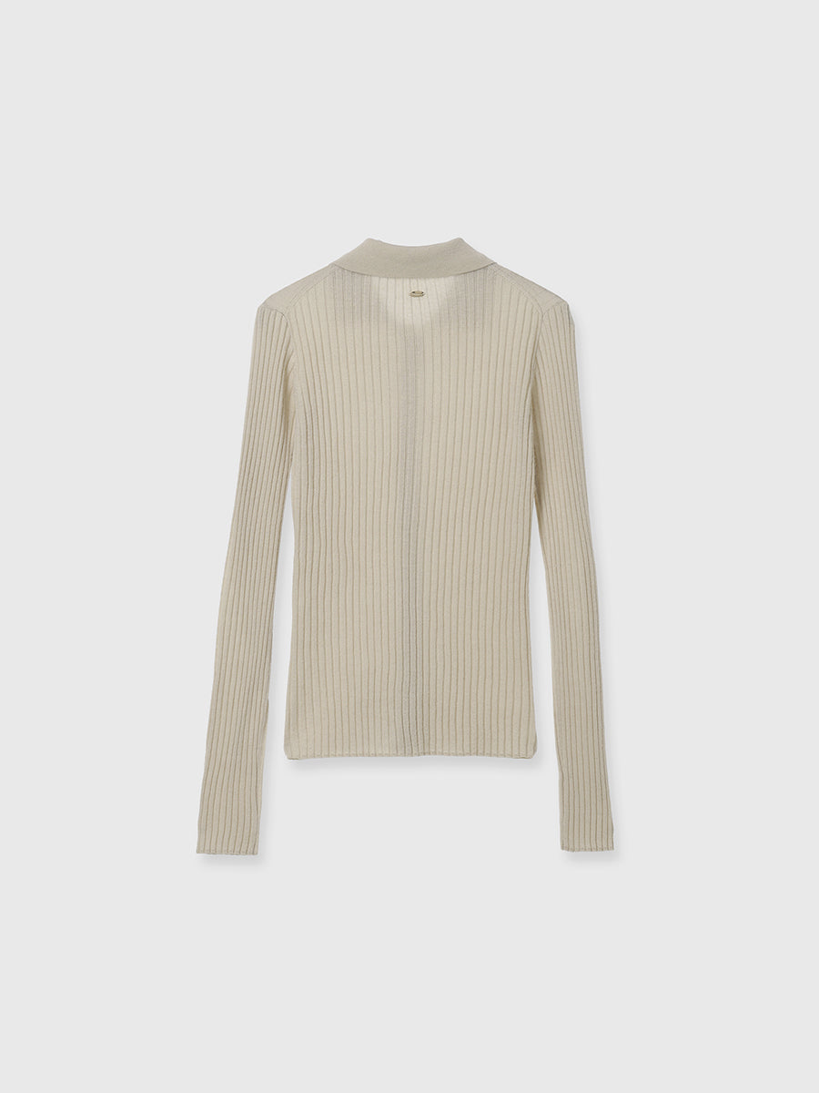 カシミヤ100ニットシャツカーディガン