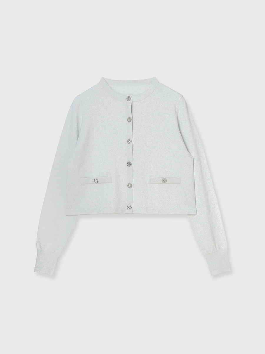 シルクブレンドベーシックニットカーディガン