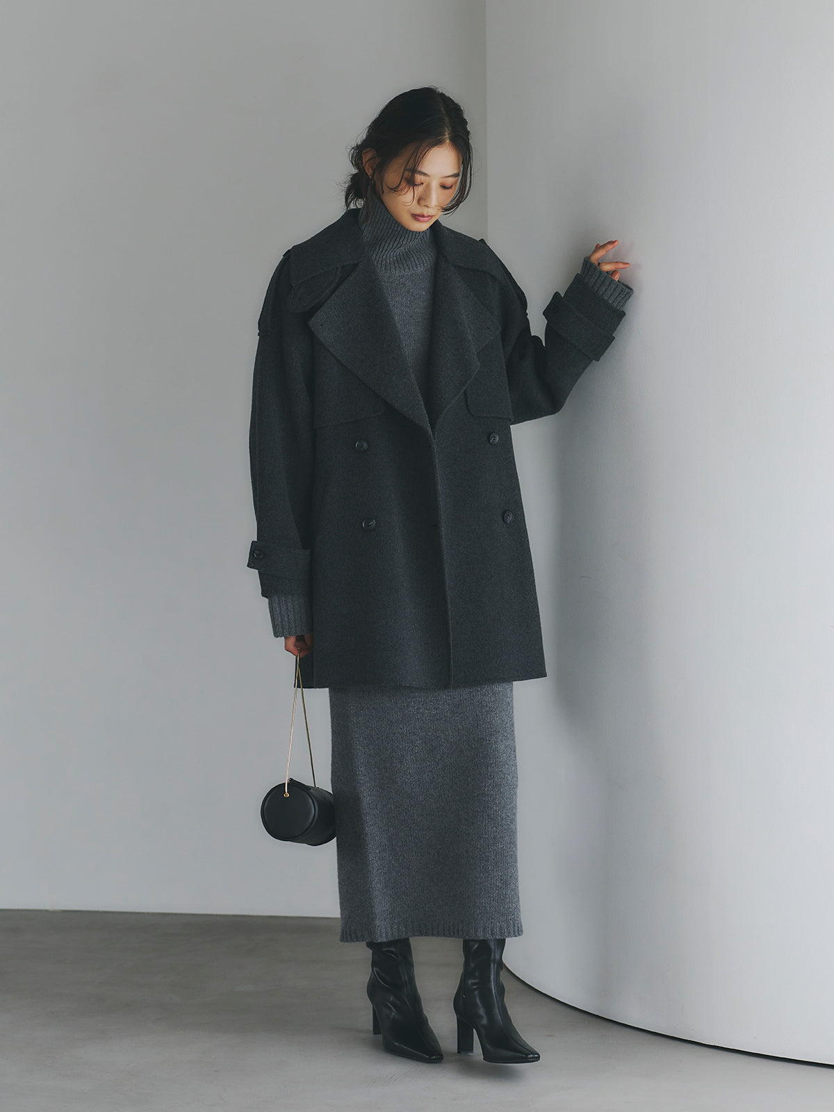 リバーウールミドルトレンチコート