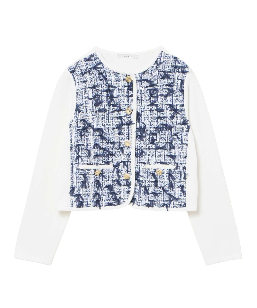 ネイビーリボンツイード カーディガン|ANAYI OFFICIAL ONLINE STORE