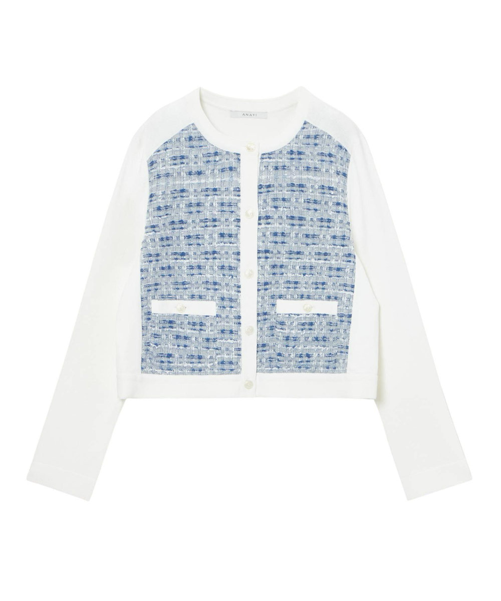 Eternal Line 2025】ミックスツイードコンビジャケットカーディガン