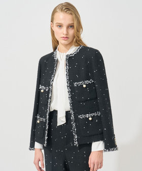 Eternal Line 2025】ミニドットツイードノーカラー ジャケット|ANAYI