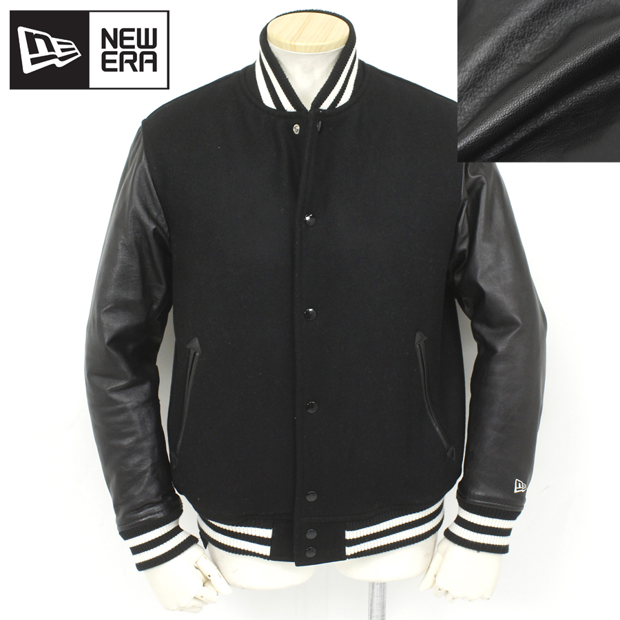 NEW ERA ニューエラ メルトンウールx羊革レザー 袖革スタジャン
