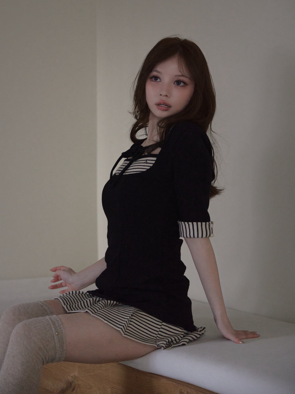 ANDMARY】Aiden pleats mini dress