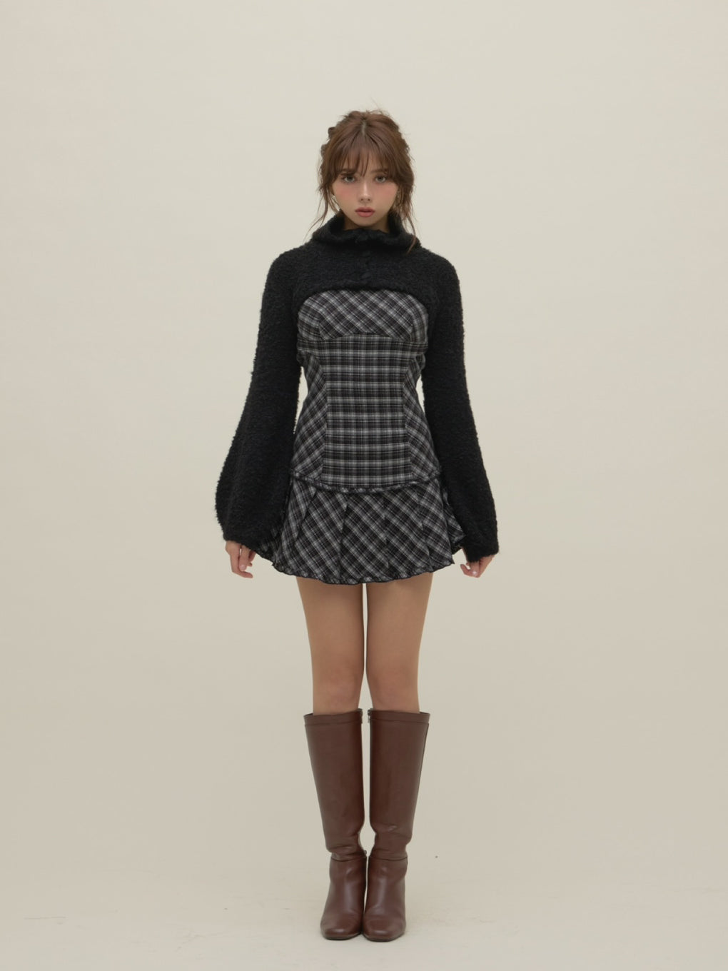 ANDMARY】Lulu check set mini dress