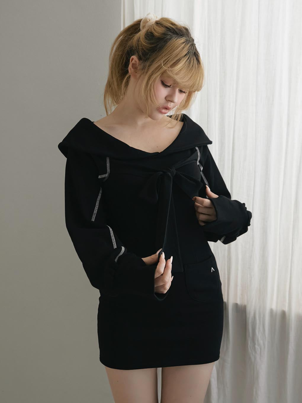 Aiden baby ribbon set up black ワンピース andMary Aiden baby