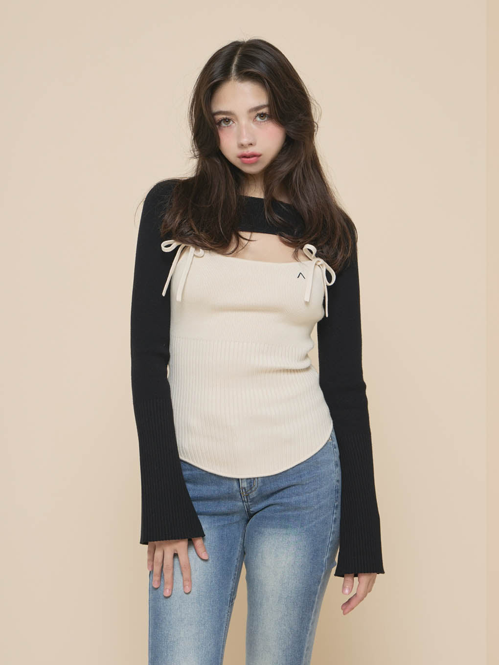 ANDMARY】Bebe ribbon set tops