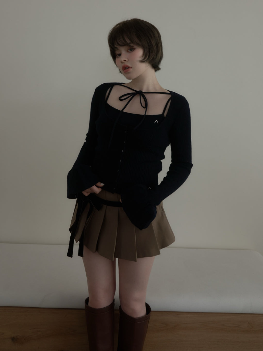 ANDMARY】Valentine ribbon mini skirt