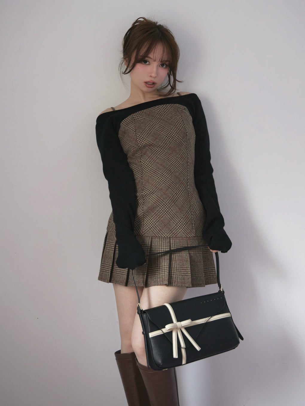 ANDMARY】Selena check mini dress