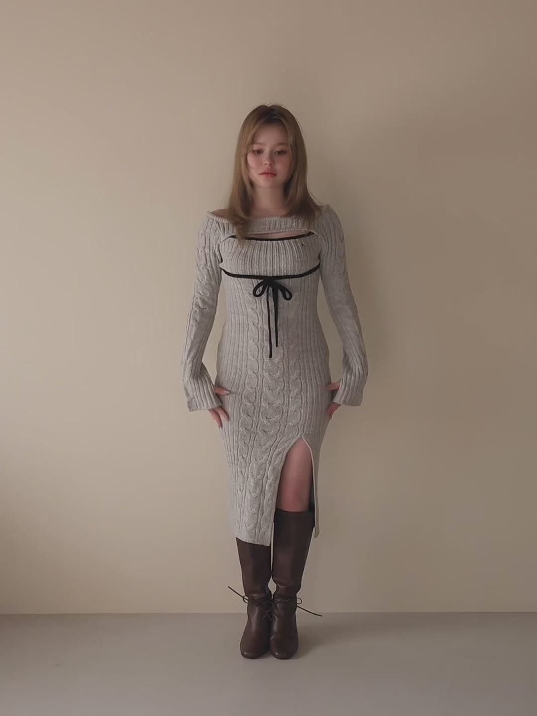 ANDMARY Ashley ribbon knit dressANDMARY】Joan ribbon knit dress
