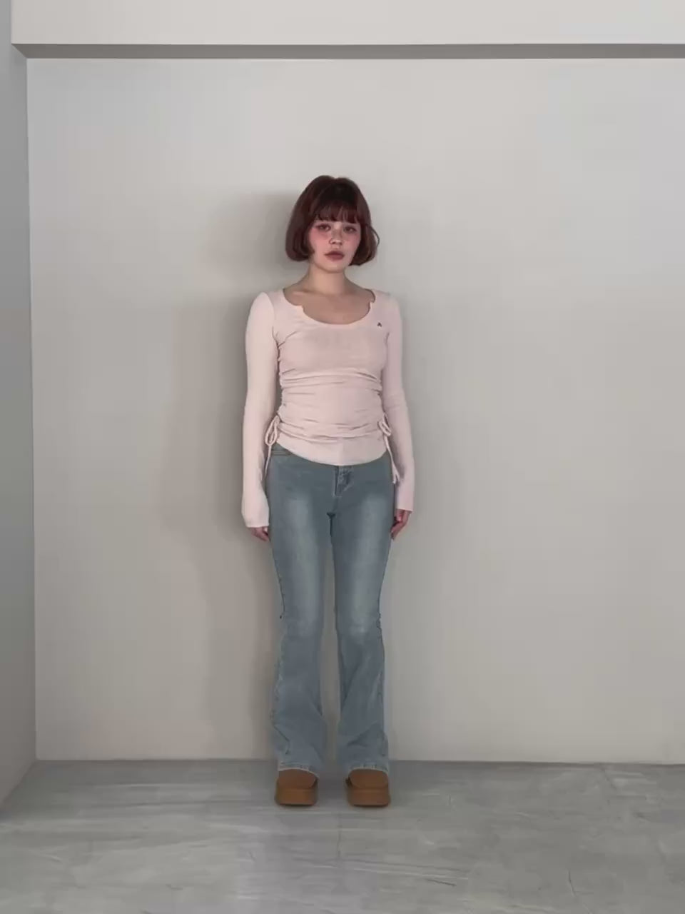 ANDMARY】Lala shirring ribbon tops