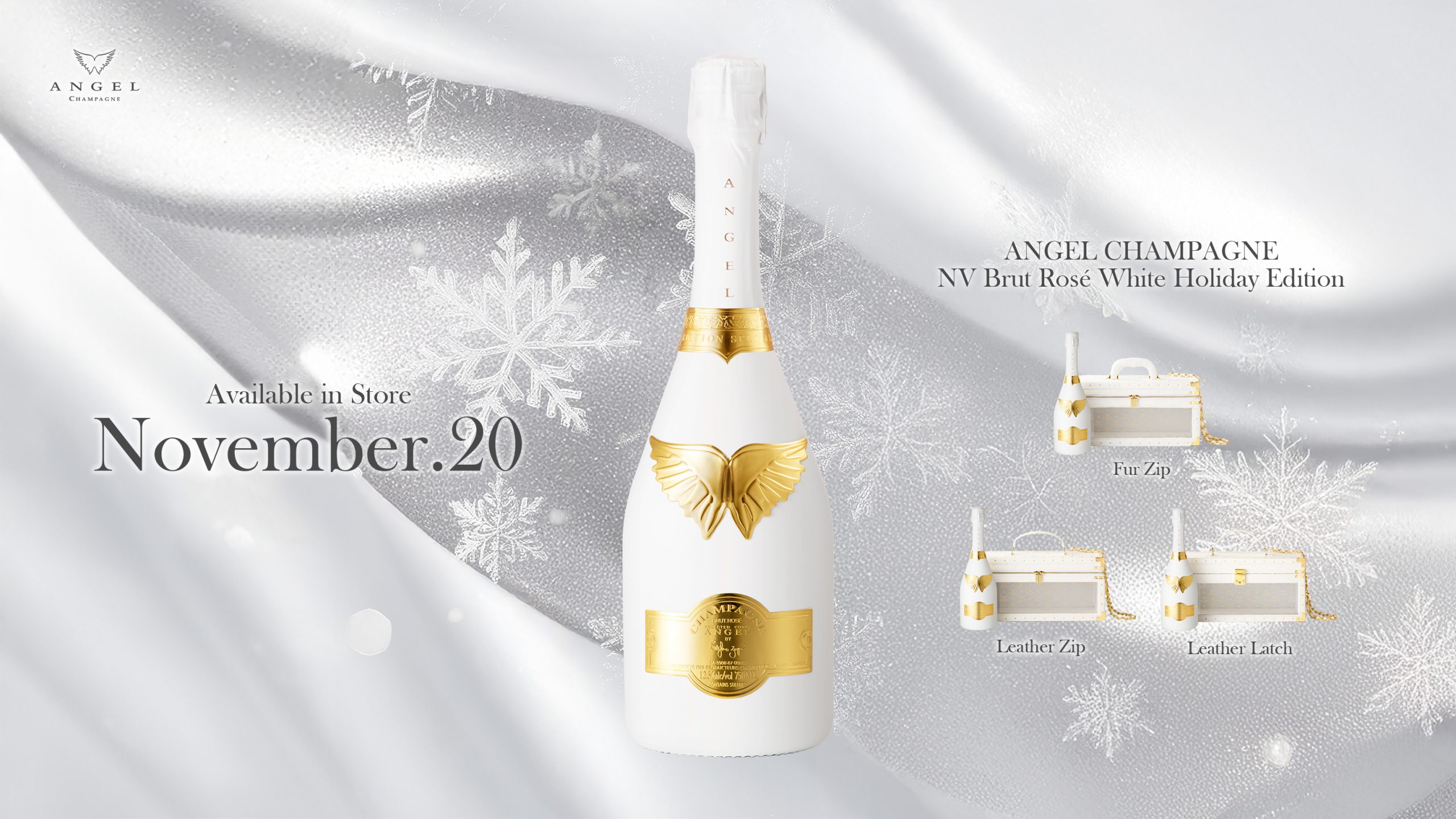 ホリデーシーズン限定『ANGEL CHAMPAGNE NV Brut Rosé White Holiday