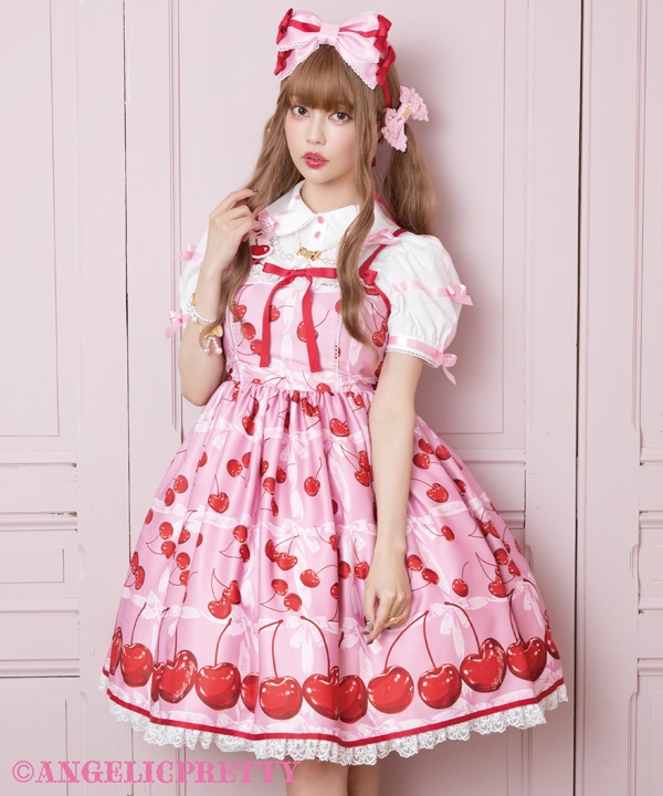 Angelic Pretty 摘みたていちご エプロン風スカート angelic pretty