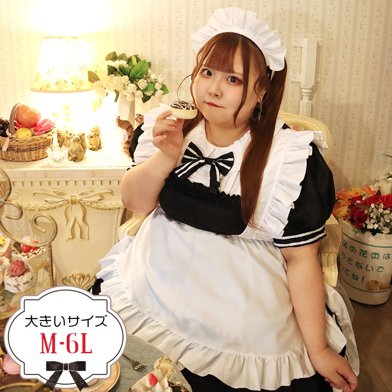 大きいサイズ レディース｜モノクロロリータちゃんメイド (M/L/2L/3L