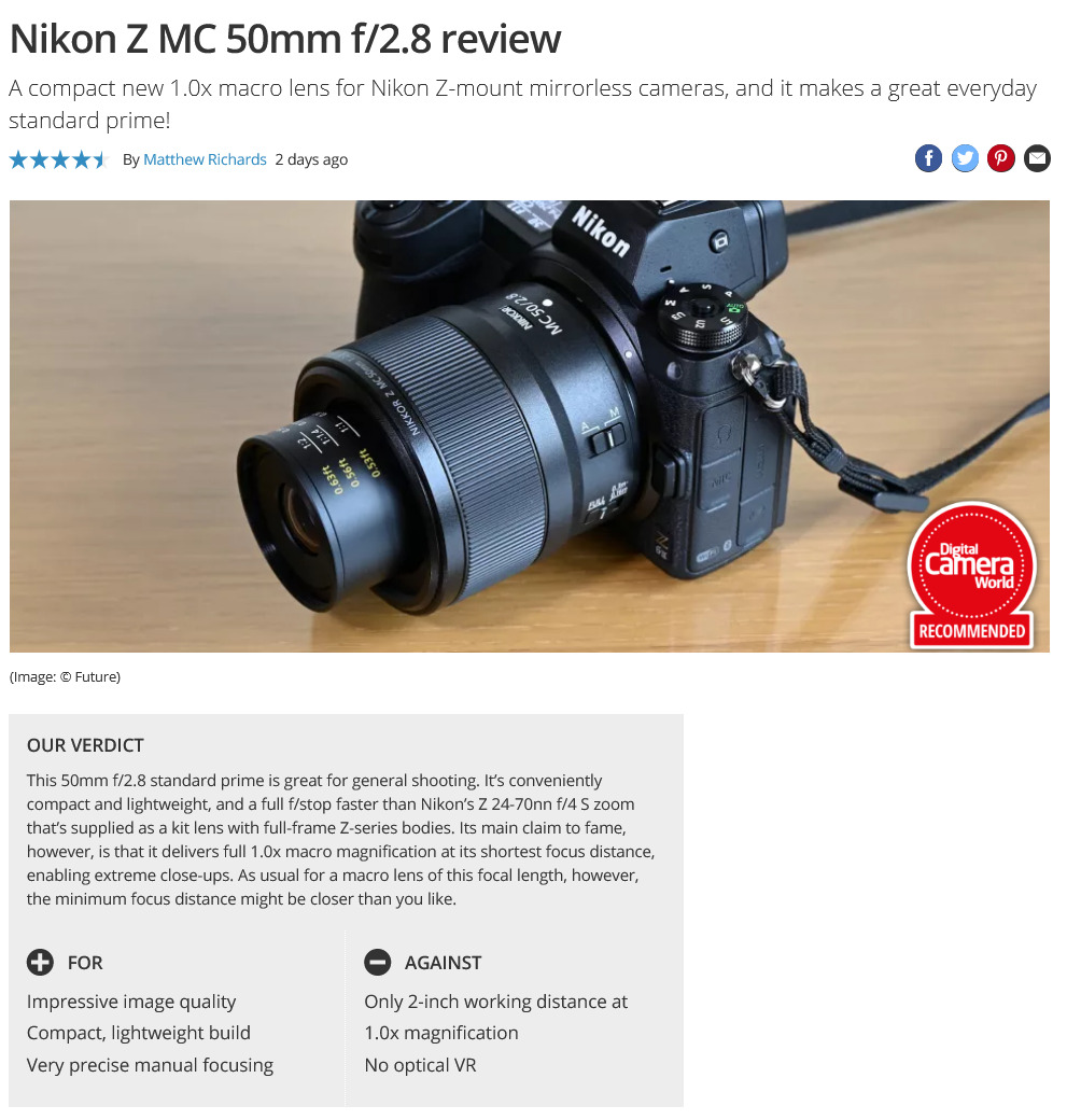 ニコン「NIKKOR Z MC 50mm f/2.8」は小型軽量ながら見事な画質 - とるなら