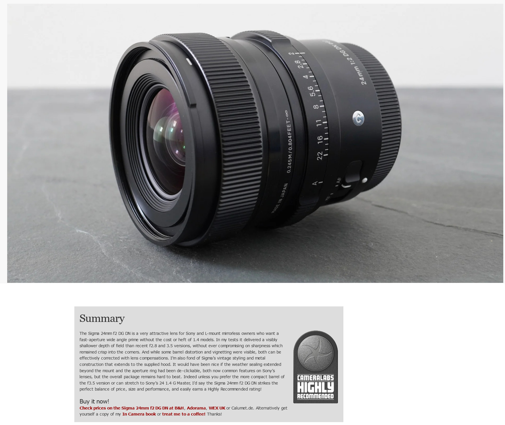 シグマ 24mm F2 DG DNは価格、サイズ、性能のバランスが絶妙 - とるなら