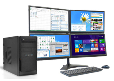 ASCII.jp：PCと21.5型モニター4台がセットの「TWOTOP PRO-Z87M-H4M」