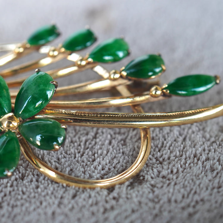 優雅な翡翠ブローチ | 芦屋Antico