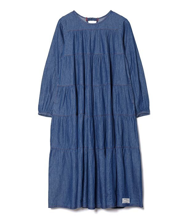 5段ギャザのデニムOP | AS KNOW AS オンラインショップ