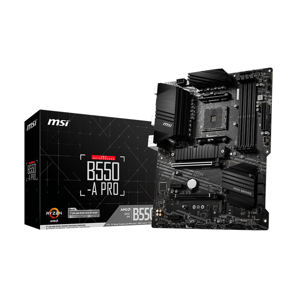 MSI B550-A PRO ATX Motherboard with PCIe 4.0 for AMD Ryzen