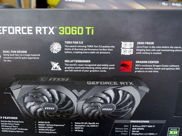 品薄のGeForce RTX 3060 Tiに新モデル、MSIの「VENTUS 2X OCV1」が発売