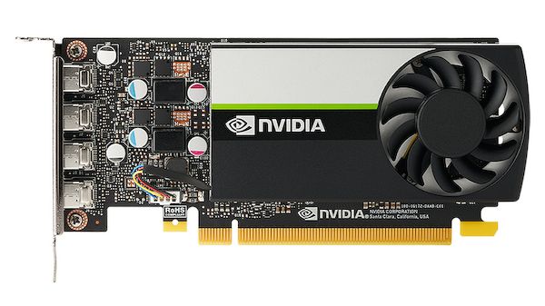 4画面出力に対応した「NVIDIA T600」が発売、1スロット仕様で補助電源