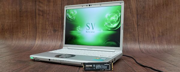 Let's note SV7のSSDを1TB NVMe SSDに換装、容量も速度も大幅に向上