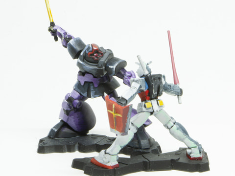 チョコサプ 機動戦士ガンダム」をシタデルカラーでポスター風に塗って